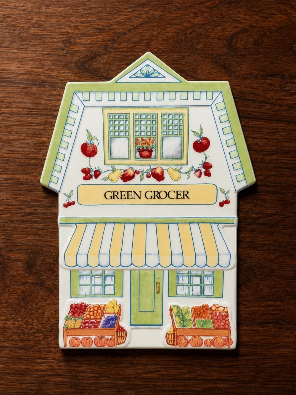 Lenox Spice Village “Green Grocer” Trivet | Vintage 1992 Fine Porcelain